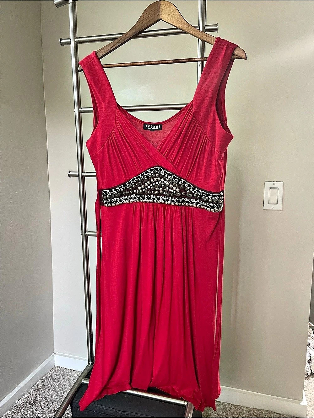 Ivonne Embellished Maxi Dress Pink Large